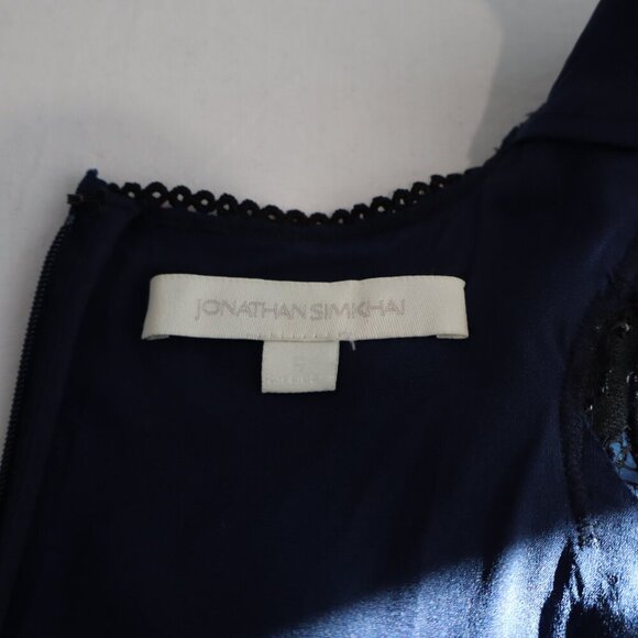 Jonathan Simkhai Womens Lace Tiered Ruffle Hem Mini Dress Blue Red Black Size 6 - Picture 4 of 10